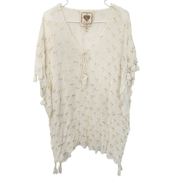 Z&L Anthropologie Swimsuit‎ Cover-Up M/L Palm Trees Beach Vacation Resortwear - Picture 1 of 9